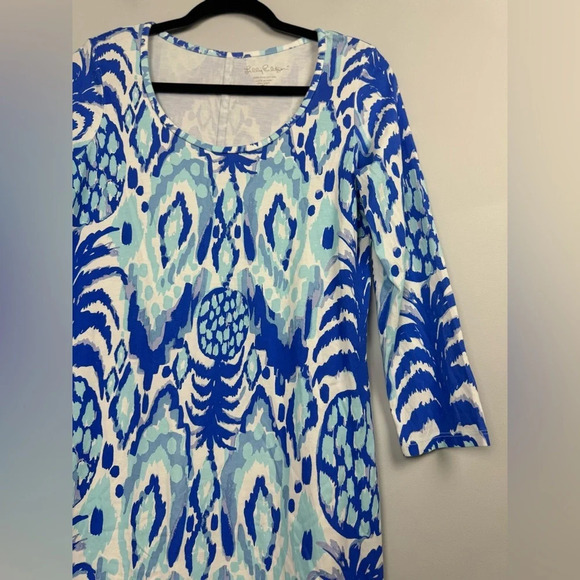 Lily Pulitzer Beacon Dress Pima Cotton Tropical Call Me Serene size Small - Picture 7 of 8